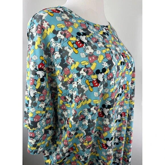 NWT LulaRoe x Disney Mickey Mouse Irma Tunic Top Short Sleeve Plus Size 3XL - Picture 5 of 15